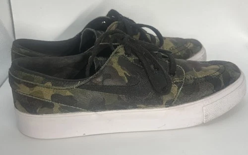 Nike SB Stefan Janoski Shoes Mens Size 8.5 Camo Green Black Skateboarding Low