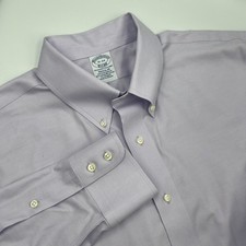 Brooks Brothers Men's Lavender Non-Iron Stretch Dress Shirt Size 16-34 Regular