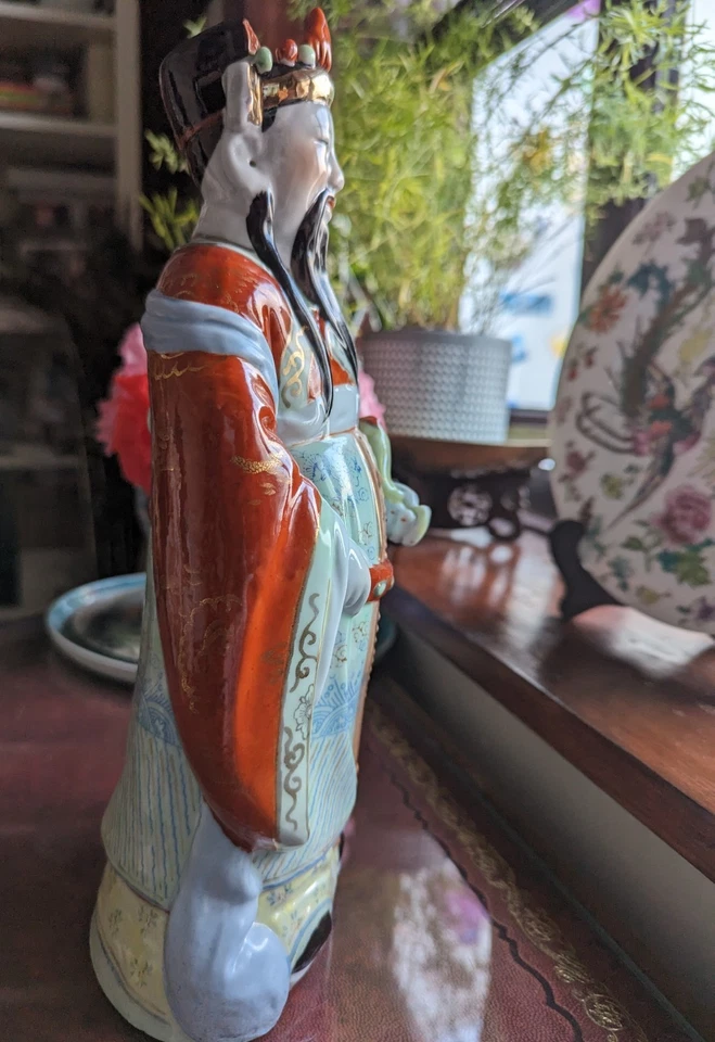 POST-1940 Chinese Porcelain God Figurine "LU" Career Success, Promotion & Wealth - Image 3 of 4