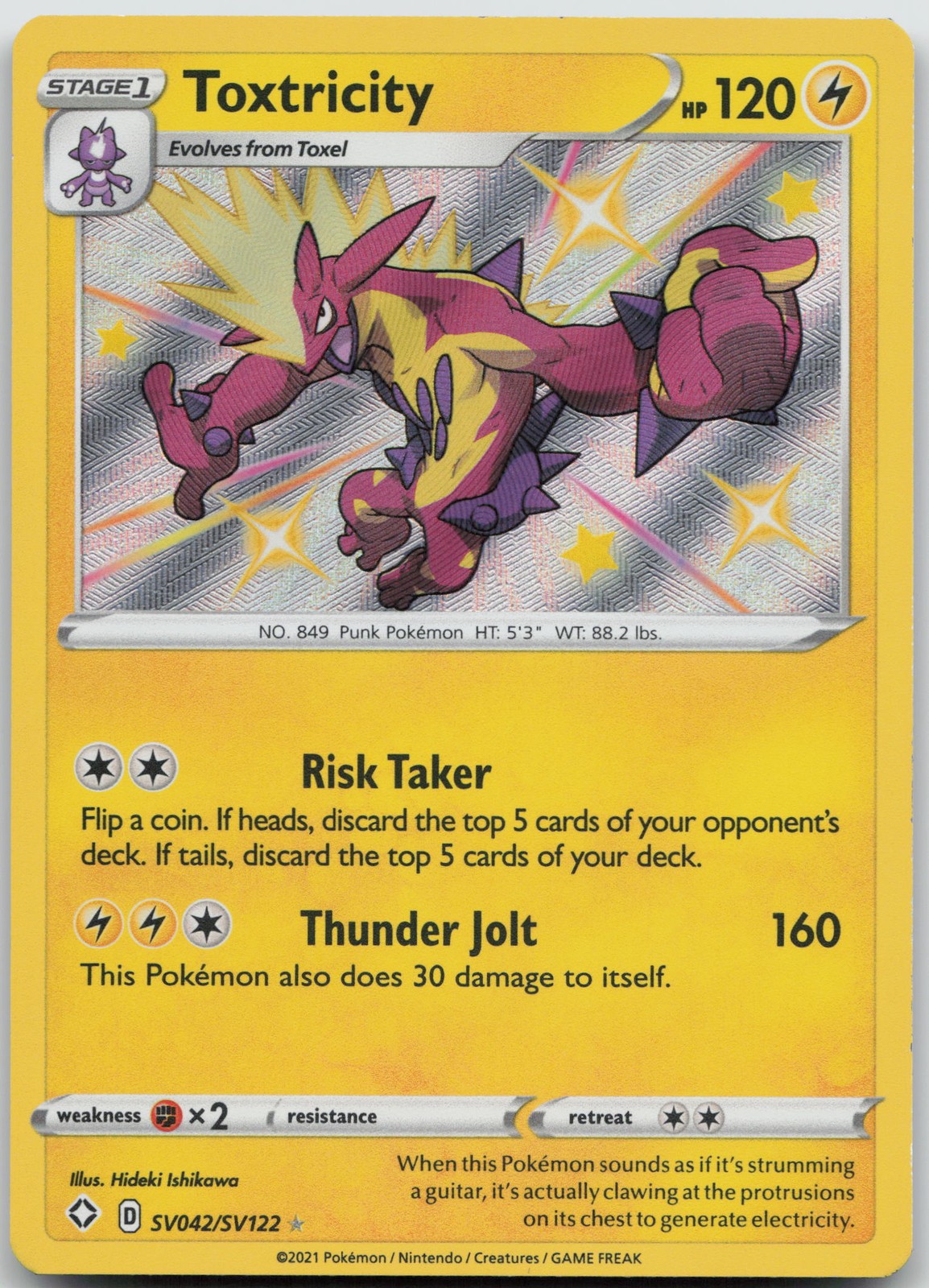 Toxtricity Shiny Holo Rare Shining Fates: Shiny Vault SV042/SV122 NM