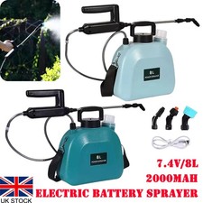 8L Rechargeable Garden Electric Sprayer 7.4V 2000mAh Battery Sprayer w/3 Nozzles