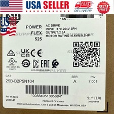 New Allen-Bradley 25B-B2P5N104 SER A PowerFlex 525 AC Drive 240V 0.4kW 0.5HP