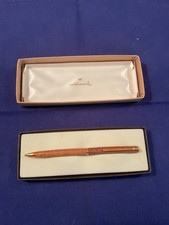 Vintage Hallmark Wood Mechanical Pencil Gold trim In Box With Paperwork USA made