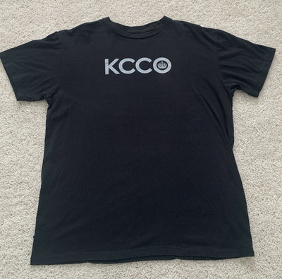 Chive Tees White KCCO Logo with Crown Men's Black Large T-shirt