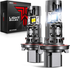 H13/9008 LED Bulbs, 80,000LM 10X Super Brighter T5A Series, 1:1 Halogen Size, 65