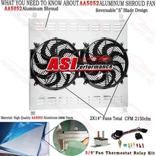 ASI Radiator Shroud Fan for 07-2013 Toyota Tundra/2008-2014 Sequoia 4.6L 5.7L