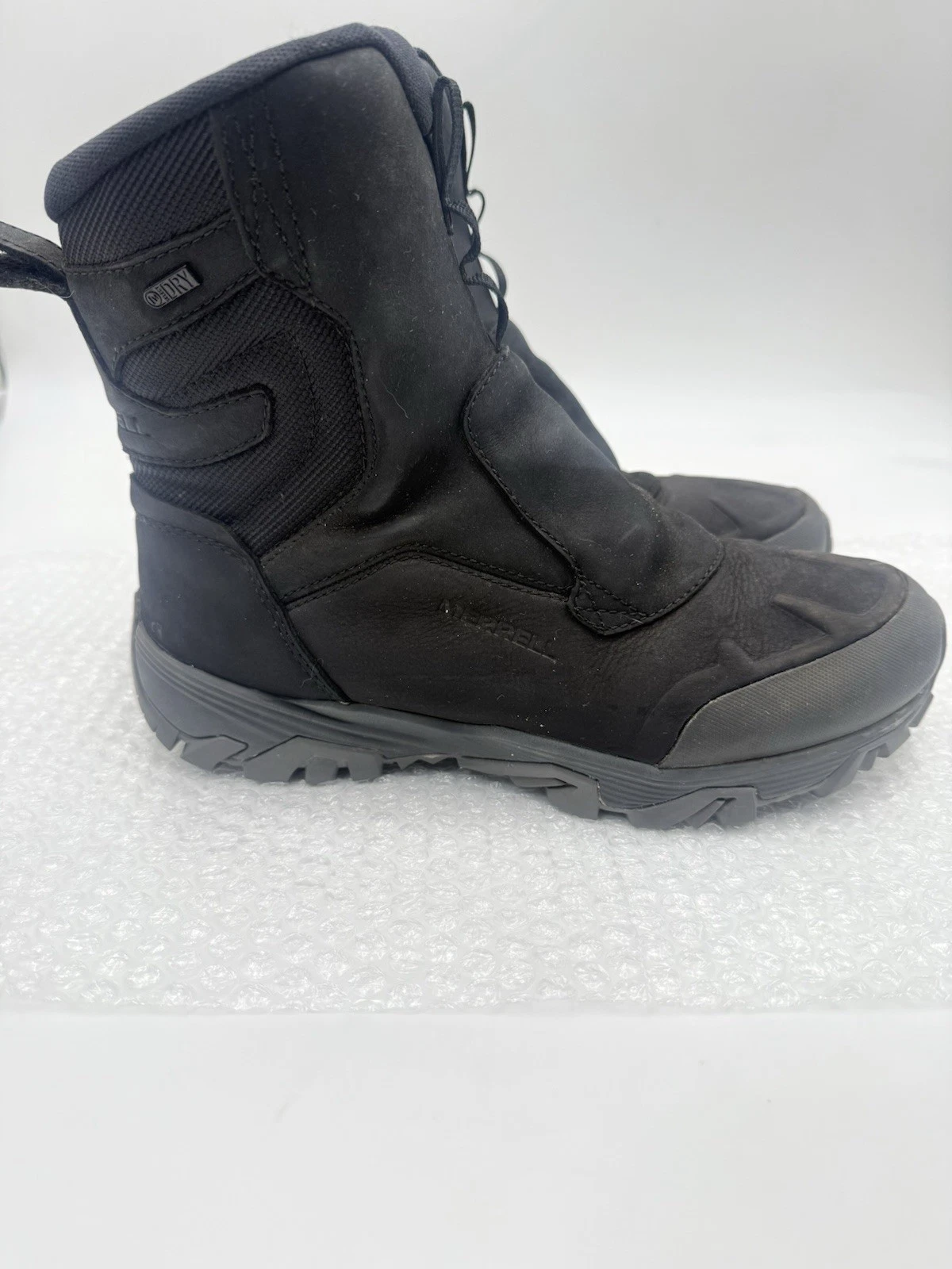 Merrell Coldpack Ice+ Snow 8” Polar Sz8 Black Waterproof Leather Men’s Zip Boots