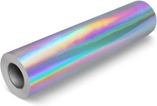 VViViD DECO65 Gloss Holographic Chrome Rainbow Lazer Silver Permanent Adhesive C