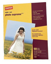 Pack of Matte Photo Supreme Paper 50 Sheets Staples 8.5 x 11