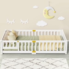 SUNYRISY Twin/Full Size Floor Bed With Lockab...