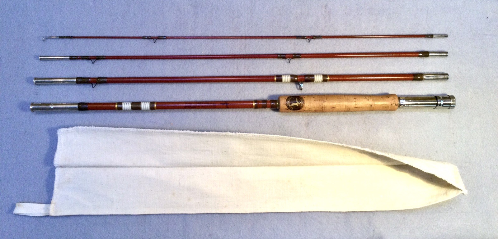 Restored Vintage Wright McGill Trailmaster No. 4TMF-7 1/2 4 Pc Fly Rod with Sock