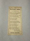 Civil War Ephemera 29th Illinois Disabled One Armed Soldier Poem Hugh McDonald