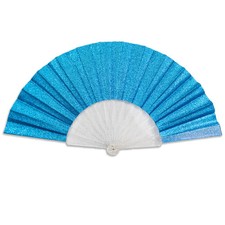 Sky Blue Glitter Small Hand Fan Rave Boots on the Ground Line Dance Clack Fan