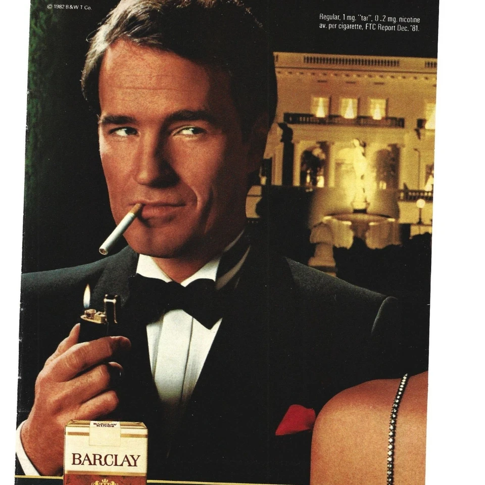 Anuncio de cigarrillo Barclay 1982 Pleasure Is Back diseño sofisticado impresión mansión Foto 2 de 2
