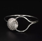 Vtg Sterling Silver New Mexico Hammered Hook & Eye 6.5" Bangle Bracelet 17g Sale