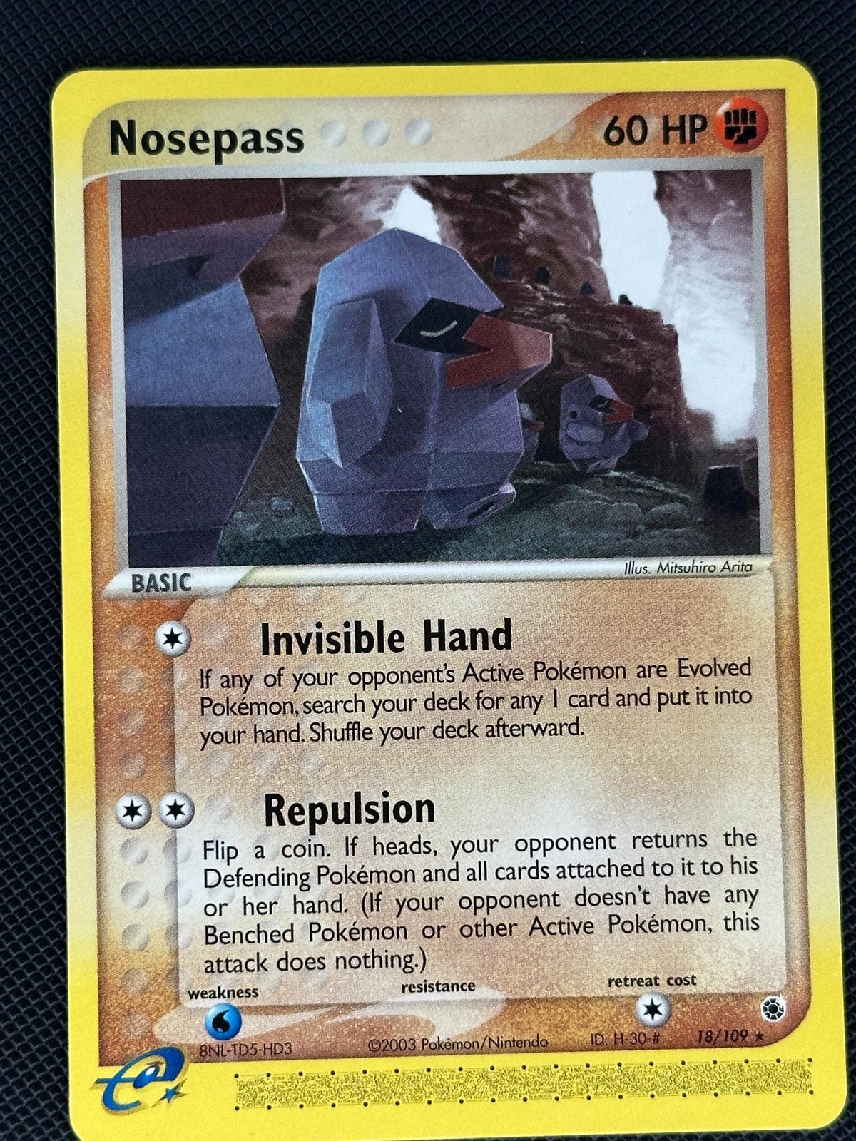 Nosepass 18/109 Rare Ruby & Sapphire Pokemon Lightly Played