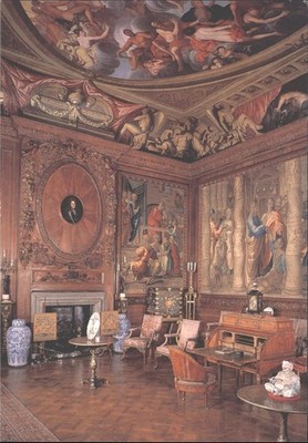 Chatsworth Derbyshire State Salon Großes Interieur Postkarte