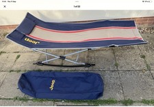JEEP Folding Sun Lounger Aluminium Frame Blue Stripe