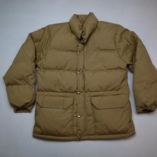 Vtg North Face Down Mens Sierra Puffer Jacket Coat Khaki Beige Large L USA Made