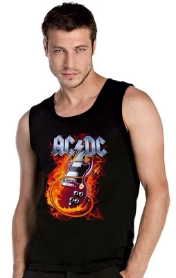 AC-DC AC DC Logo Rock Music  Ärmellos T-Shirt Top Tank Schwarz -21077 -SW - Bild 1 von 2