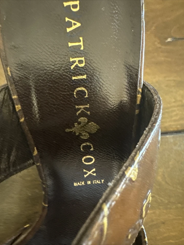 Sandalias Patrick Cox Tacones Cuero Marrón Talla 35 Borlas y Diseños Boho Foto 3 de 4