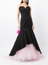 Carolina Herrera Size 6 Black with Pink Sweetheart Neck Strapless Dress $6,037