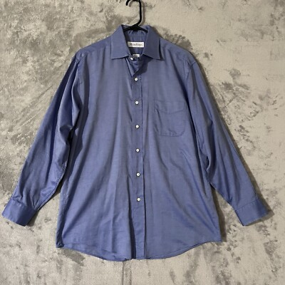 #ad BROOKS BROTHERS Classic Mens Shirt Blue 15 1 2 33 34 Cotton Long Sleeve Button $17.95