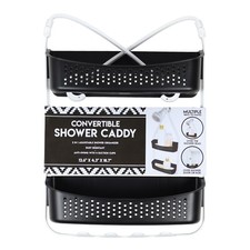 Hanging Shower Caddy 2-Way Convertible with Anti-Swing Suction Cups