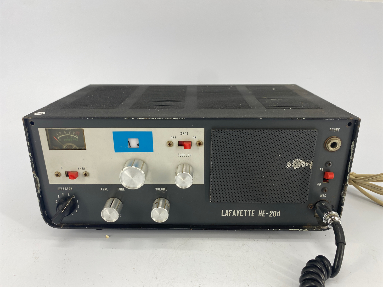 RARE Vintage Lafayette HE20d CB Citizen Band Transceiver with Mic