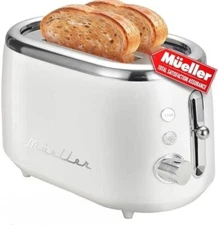 Mueller RetroToast 2 Slice Toaster  with 7 Browning Levels and 3 Functions White