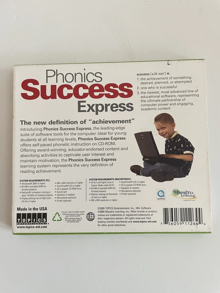 Phonics Success Express (Ages 5-9  / Grades K-4) Reading Topics WIN MAC CD-ROM  - Image 2 of 4