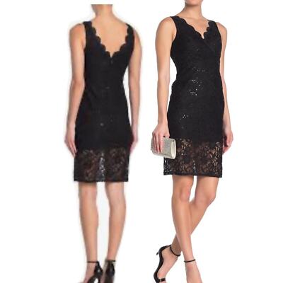 Jump Apparel Black Sequined Floral Lace Dress NWT Size 3/4 | eBay