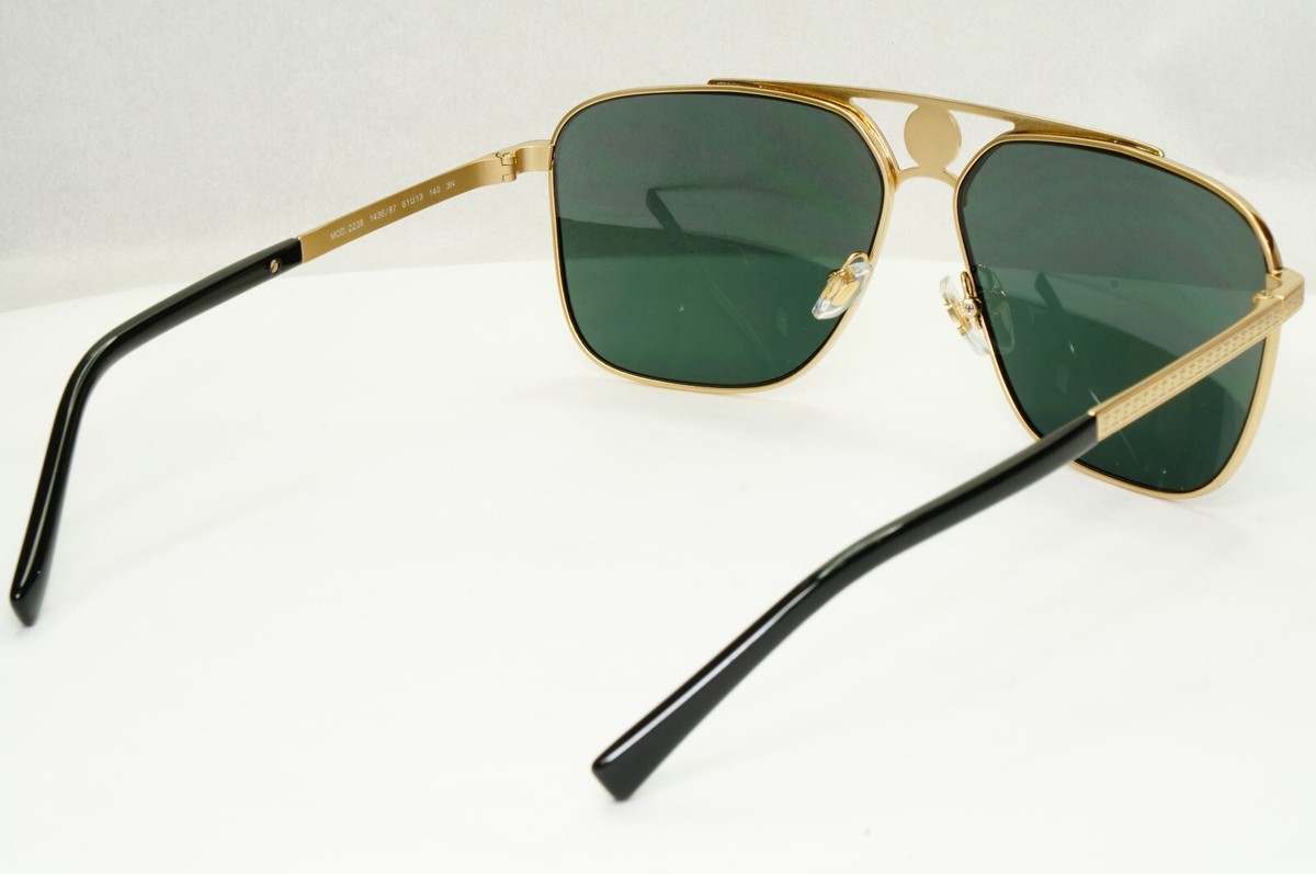 Versace Sunglasses Gold Black Medusa Square Metal MOD 2238 1436/87