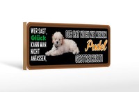 Holzschild Tier Spruch 27X10 Cm Pudel Hund Gestreichelt Deko Schild Wooden Sign