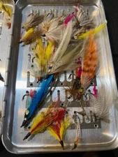 Perrine #90 Aluminum Fly Box - With Flies - Vintage