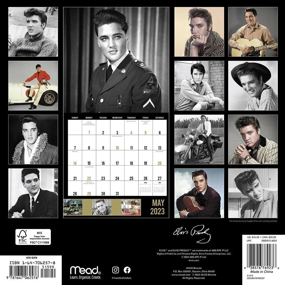 Elvis Presley 2026 Wall Calendar