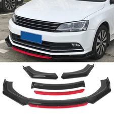 Universal Car Front Bumper Lip Spoiler Chin Splitter Body Kit Black + Red