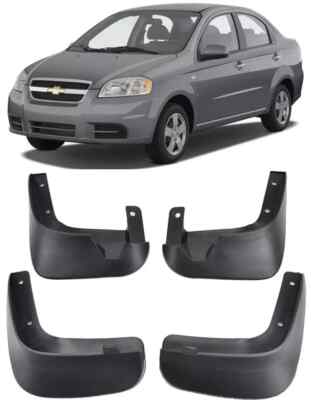 4X Front & Rear Splash Guards Mud Flaps For 2007-2011 Chevy Aveo Sedan T250