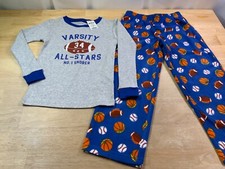 New Boy  s Carters PJ Set says Varsity 34 All-Star No.1 Snorer/ Football Theme 