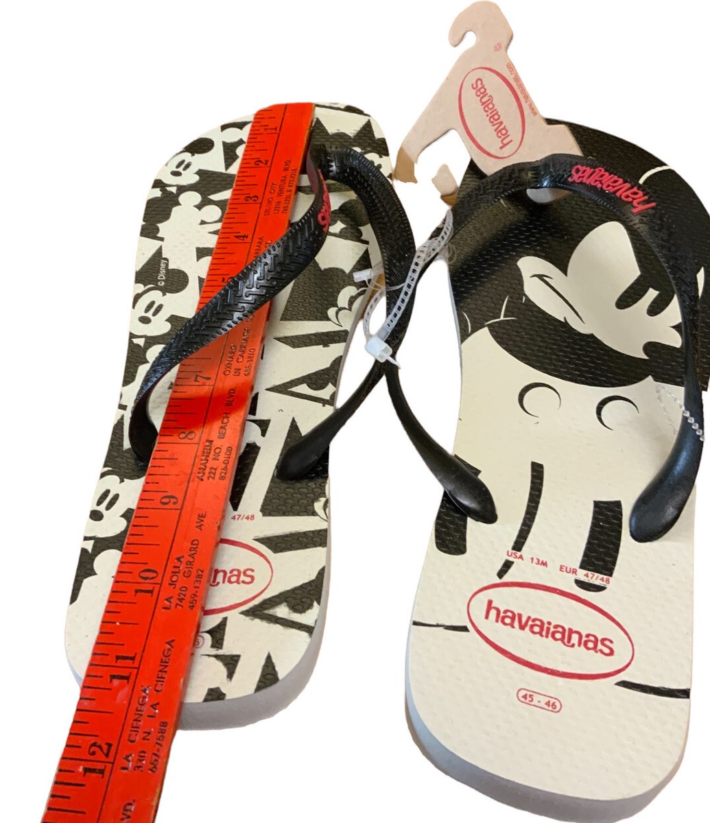 NEW Disney Havaianas Mickey Mouse Black White Flip Flops Men's