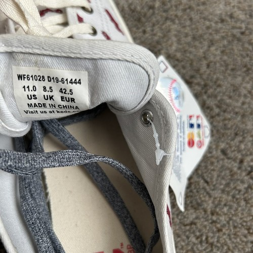 Zapatos informales para mujer Keds MLBP, talla 11, logotipo de Indiana, blancos rojos - Imagen 8 de 8