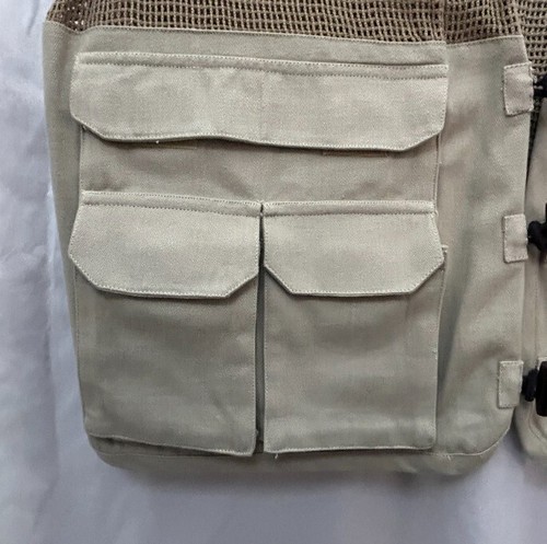 EX OFFICIO VTG EUC Men's XL Cotton Khaki Mesh Vest Fishing Photography Pockets - Picture 3 of 10