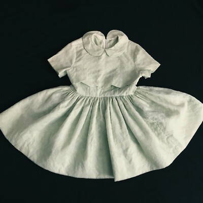 Vintage 1960s Girls Party Dress Handmade Sheer Over Pale Green Taffeta Sz  8?