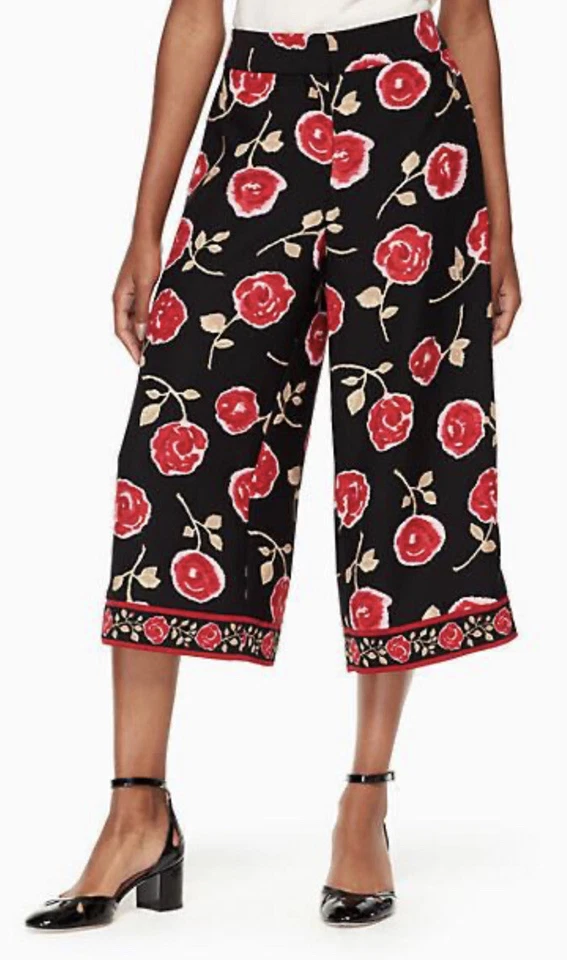 Nuevo Con Etiquetas $228 PANTALONES CULOTTE KATE SPADE NY ROSA NEBULOSA RECORTADA CREPÉ TALLA 0 Foto 3 de 4