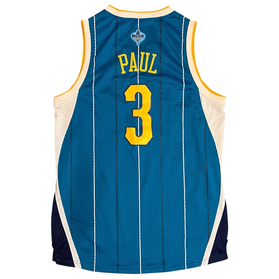 Auténtica camiseta Adidas vintage de Chris Paul New Orleans Hornets a rayas para hombre XL Foto 3 de 4