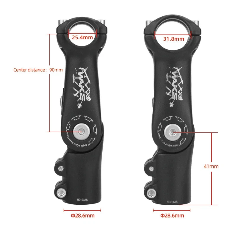 MTB Bike Adjustable Stem Riser 90Degree 90/110mm Bicycle  Accessories