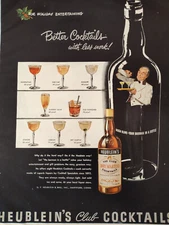 1948 Original Esquire Art Ad Advertisements Heublein's Cocktails Cohama Ties