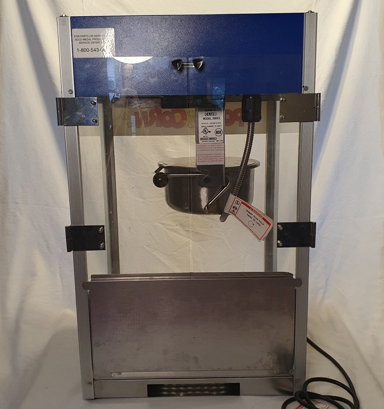 Gold Medal Popcorn Machine Commercial Model 2085CL TESTED & WORKS GREAT