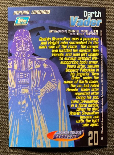 Star Wars Finest 1996 Topps Chromium Trading Cards + Refractor & Chase - Singles - Picture 41 of 358