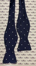 Brooks Brothers Navy With White Polka Dot Design Bowtie New-minor flaws